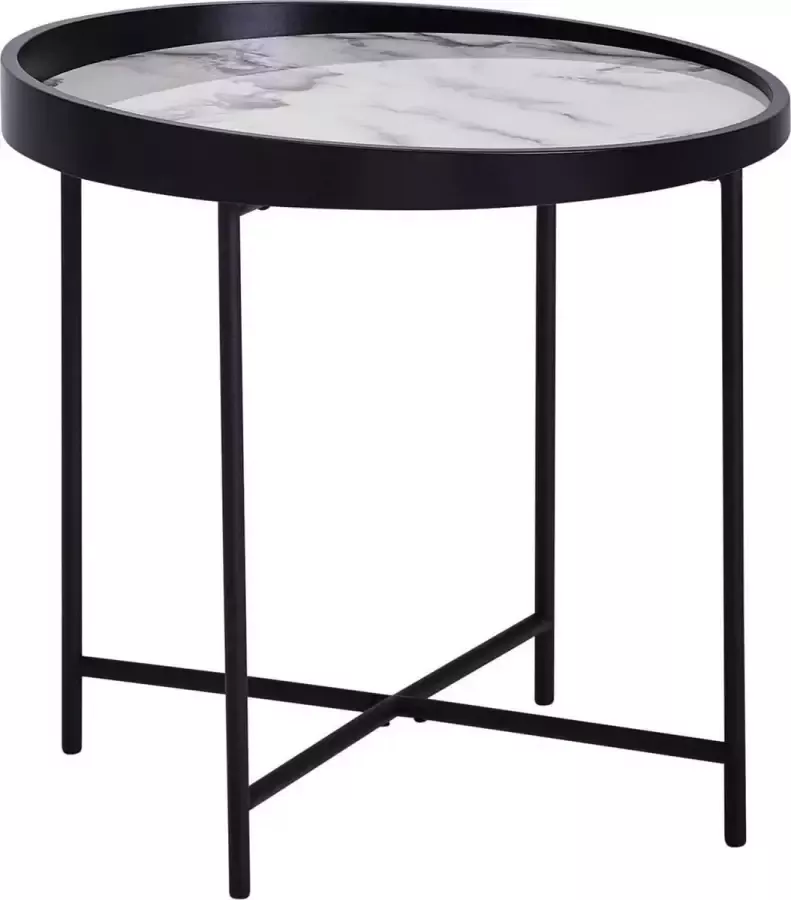 Sky Style Marmer Black Bijzettafel Rond 46 cm