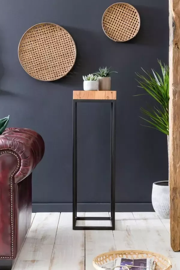 Sky Style Massief houten tafel hoge tafel Hoge Bijzettafel Industrieel - Foto 2