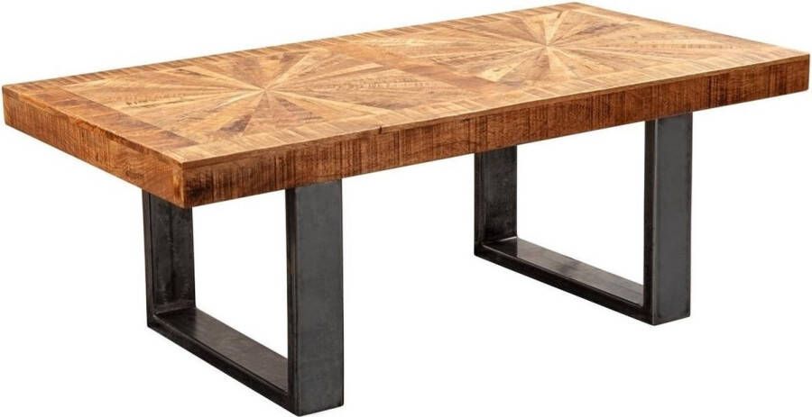 Sky Style moderne salontafel mango massief hout 105x40x55 cm tafel in industrieel design Salontafel met hout en metaal Rustieke salontafel