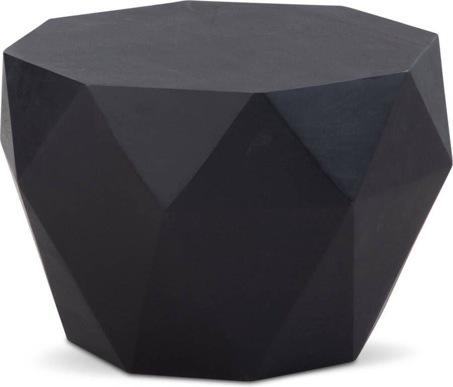 Sky Style Salontafel 65x65x38 cm mango massief hout zwarte salontafel achthoekig Design woonkamertafel salontafel massief ruitvorm Klein tafeltje bijzettafel woonkamer modern
