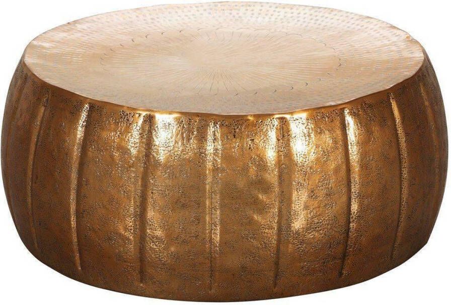 Sky Style salontafel JAMAL 75x75x30cm aluminium gouden bijzettafel orientaals rond Plat koffietafmetaal Design salontafel modern Loungetafel kleine tafel