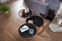 Sky Style salontafel SUSI met 3 tafelbladen zwart koper 58 x 43 x 58 cm Bijzettafel rond Ontwerp salontafel glas metaal Designtafel met glazen tafel modern Kleine salontafel - Thumbnail 2