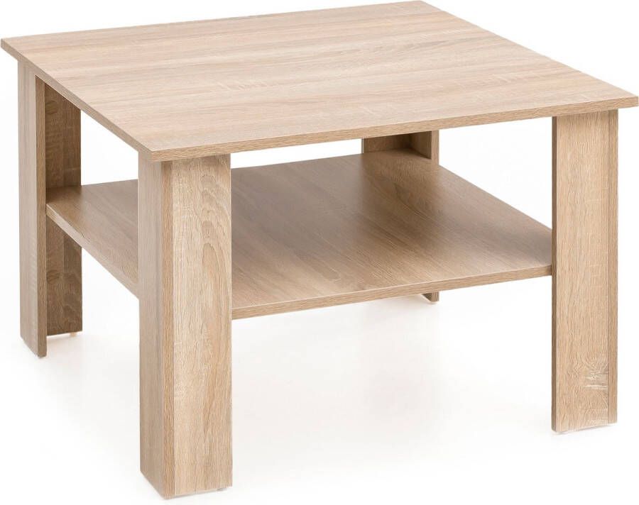 Sky Style salontafel WL5.833 Sonoma eiken 60x42x60 cm Design houten tafel met plank Salontafel Koffietafel Salontafel Stubentisch met opbergruimte Woonkamer met tafel