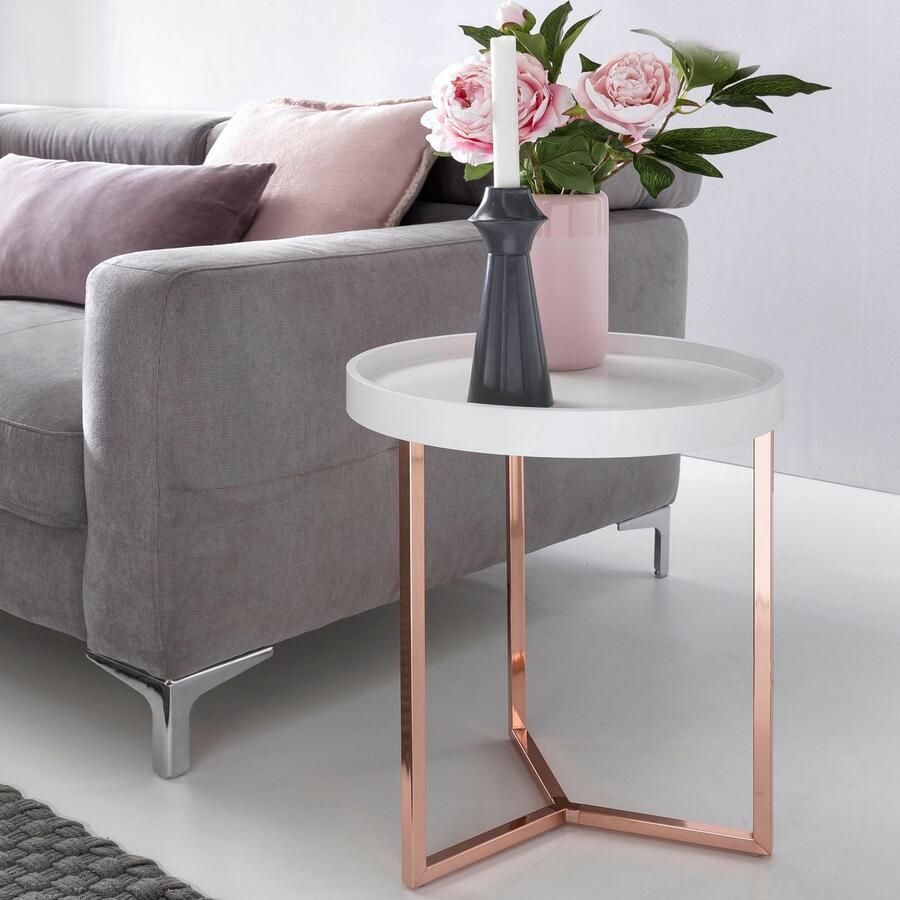 Sky Style Antes Ronde Bijzettafel Goud | Zwart
