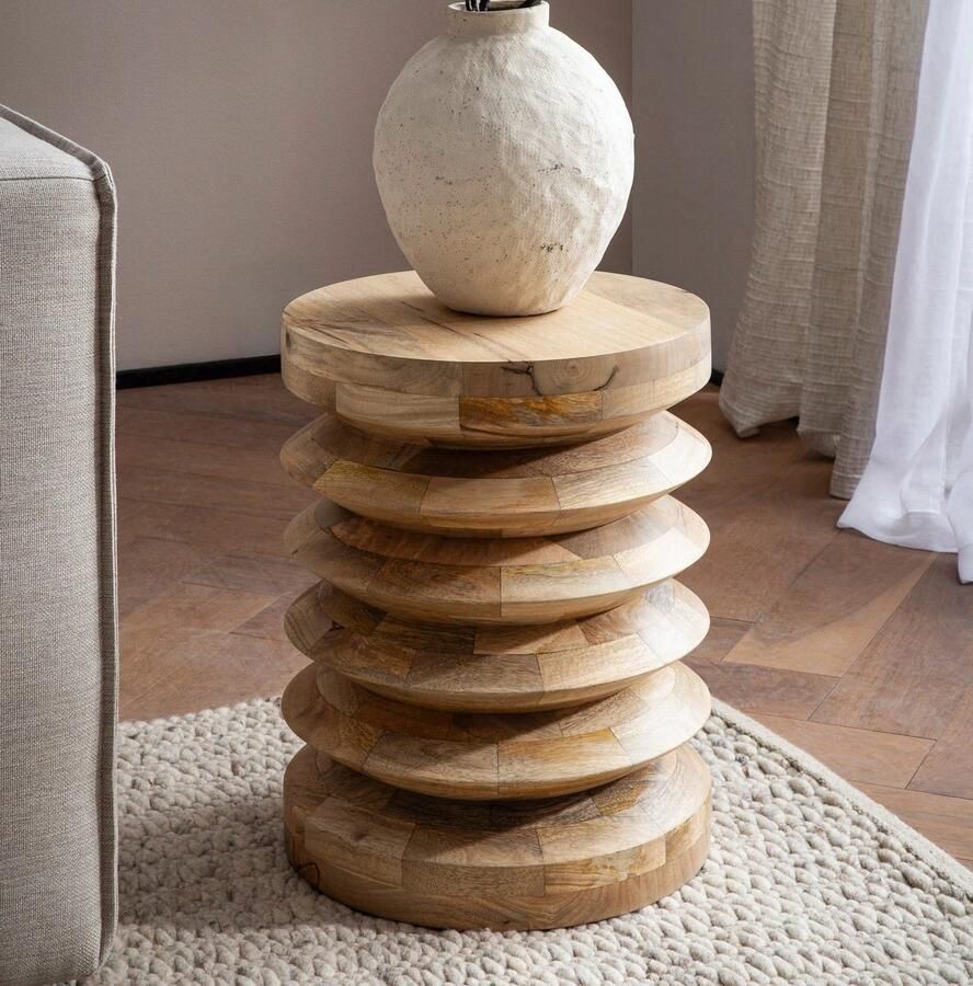 Sky Style Aura Mango Houten Bijzettafel Bangle