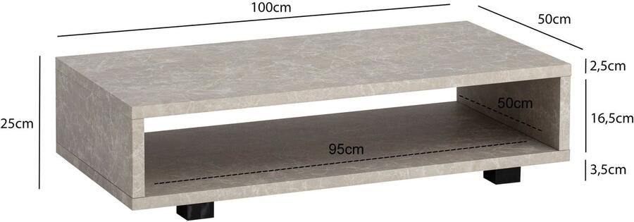 Wohnling Salontafel beige steenlook 100 cm WL6.934 - Foto 2