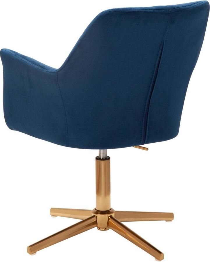 Wohnling Eetkamerstoel fluweel blauw 55 cm