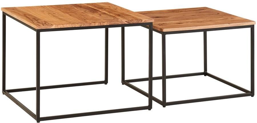 Wohnling Bijzettafelset acacia 60x46x60 cm