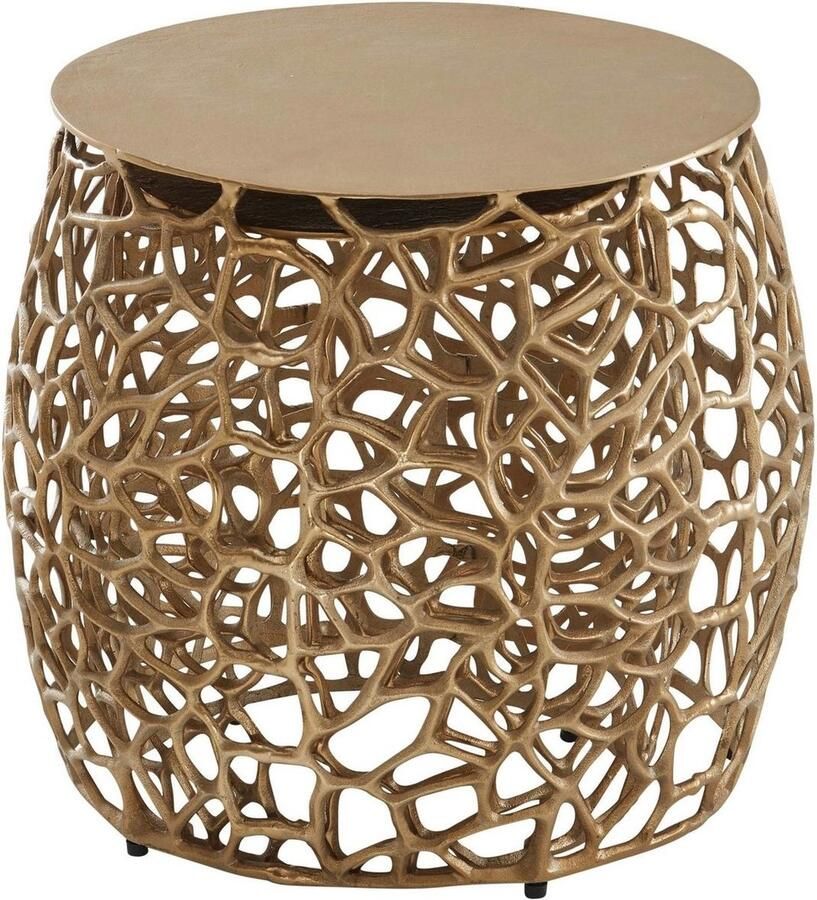 Wohnling Tafel Set Metaal Salontafel Set van 2 Rond Goud Aluminium | Tafel Woonkamer Bijzettafel | Moderne Nesttafel Metalen Tafel