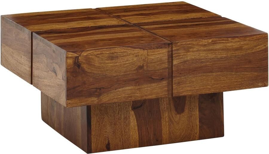 Sky Style salontafel 57 5x57 5x30 cm massief sheeshamhouten salontafel vierkant Design salontafel massief Kleine tafel woonkamer modern