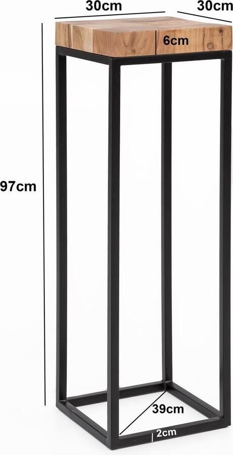 Sky Style Massief houten tafel hoge tafel Hoge Bijzettafel Industrieel