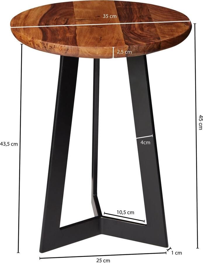 Sky Style Massief houten tafel -Tio -lage tafel Bijzettafel Industrieel