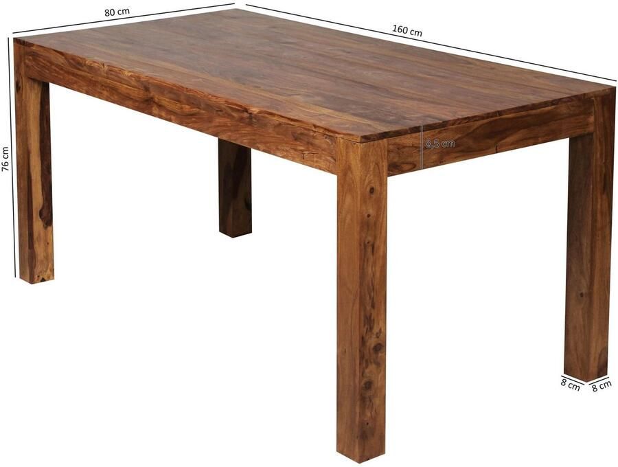 Wohnling Eettafel MUMBAI sheeshamhout 160x80 cm WL1.321 - Foto 2