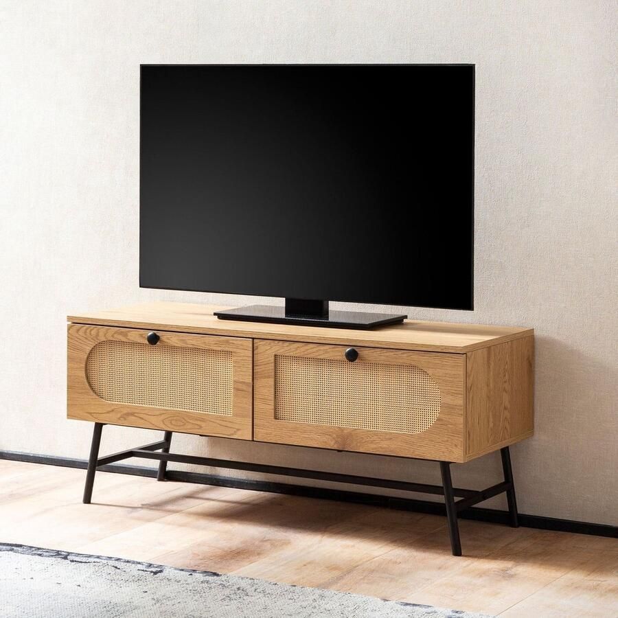 Sky Style Nazar Eiken Rattan TV-Meubel met 2-Lades