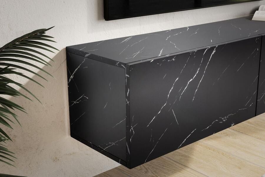 Sky Style Novia Zwart 120 cm TV Wandmeubel Marmerlook