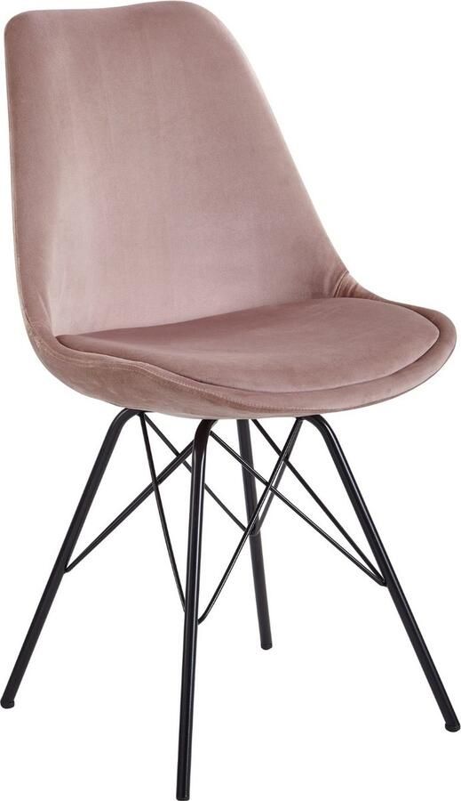 Sky Style Oslo Eetkamerstoel Velvet Roze Zwart