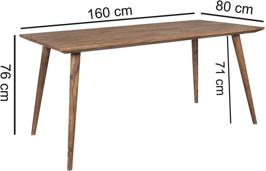 Wohnling Eettafel REPA sheeshamhout 160 cm WL1.964 - Foto 3