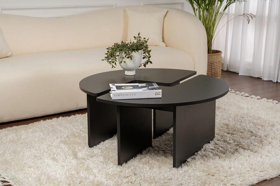 Skye Decor Asir Salontafel 90 x 41 cm Holz Schwarz