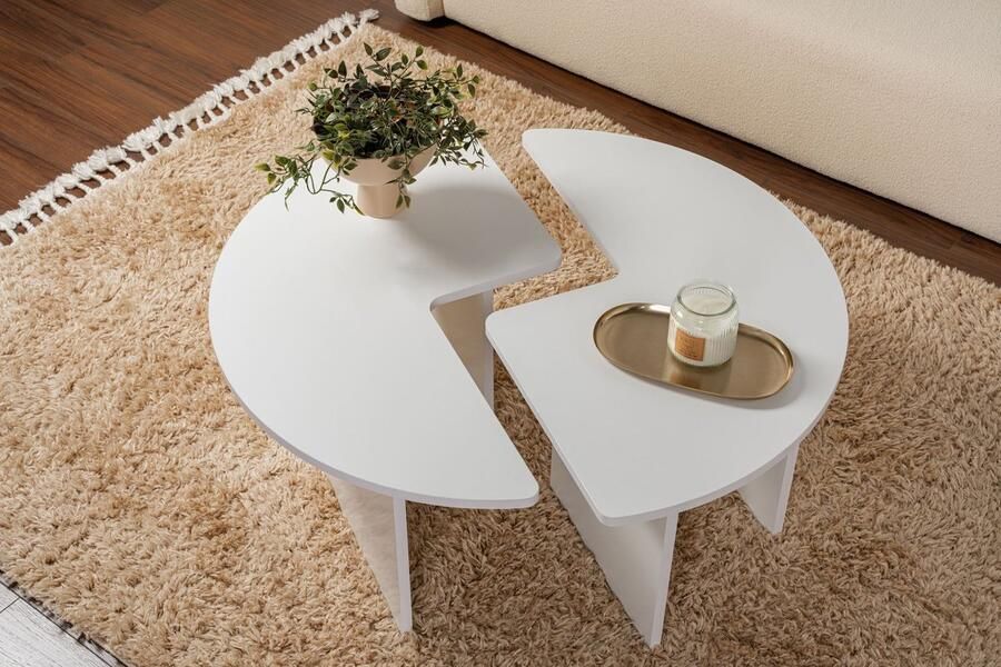 Skye Decor Asir Salontafel Natuurlijk Wit 90 x 41 cm