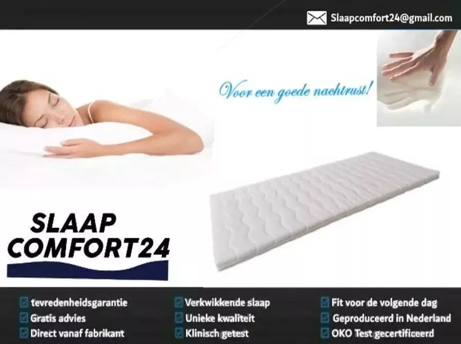 Slaapcomfort Topdekmatras Topper NASA-VISCO-GEL 130x200x7cm Zonen Traagschuim