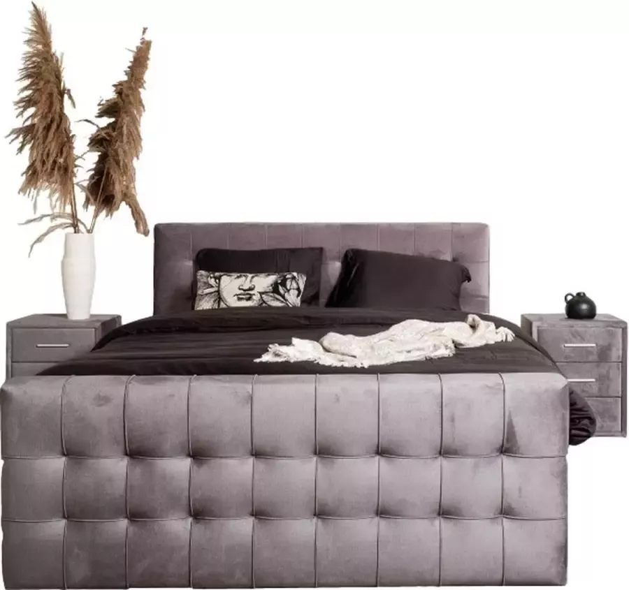 Slaapdirect Boxspring Blackpool 180x200 Complete set inclusief hoofdbord + matras + topper