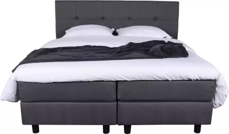 Slaapdirect Boxspring Boston 90x200 Complete set inclusief hoofdbord + matras + topper