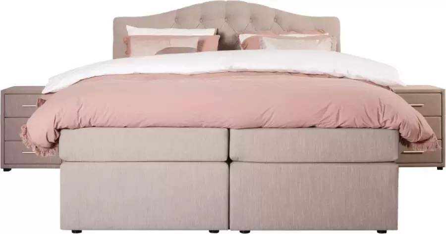 Slaapdirect Boxspring Bristol 160x200 Complete set inclusief hoofdbord + matras + topper