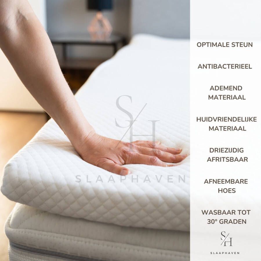 SlaapHaven Luxe Bamboo NASA Traagschuim Topper Topdekmatras 140x200 cm 7 8 cm Dikte