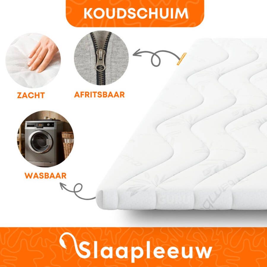 Slaapleeuw Matras Topper 140x200 HR Koudschuim Bamboo Touch 4 Seizoenen Hoes Ergonomisch Matrastopper Topdekmatras Topdek Matras Topmatras Topper