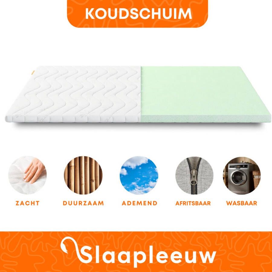 Slaapleeuw Matras Topper 140x200 HR Koudschuim Bamboo Touch 4 Seizoenen Hoes Ergonomisch Matrastopper Topdekmatras Topdek Matras Topmatras Topper