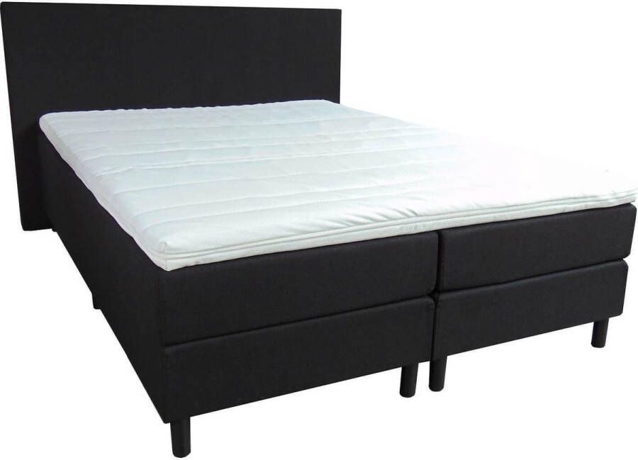 Slaaploods.nl Anda Boxspring inclusief matras 140x220 cm stof Zwart