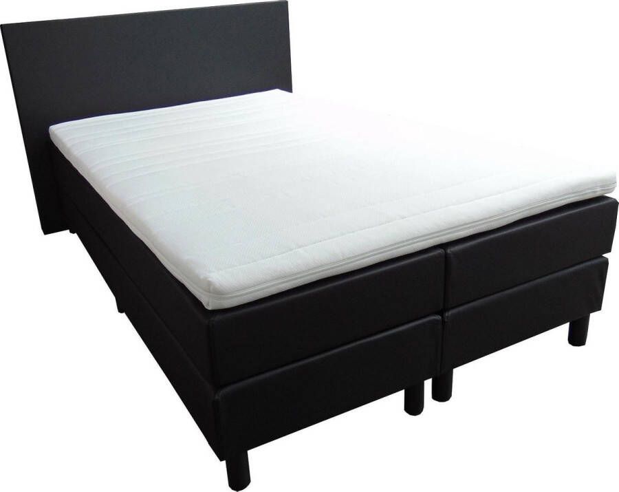 Slaaploods.nl Anda Boxspring inclusief matras 180x220 cm Kunstleer Zwart