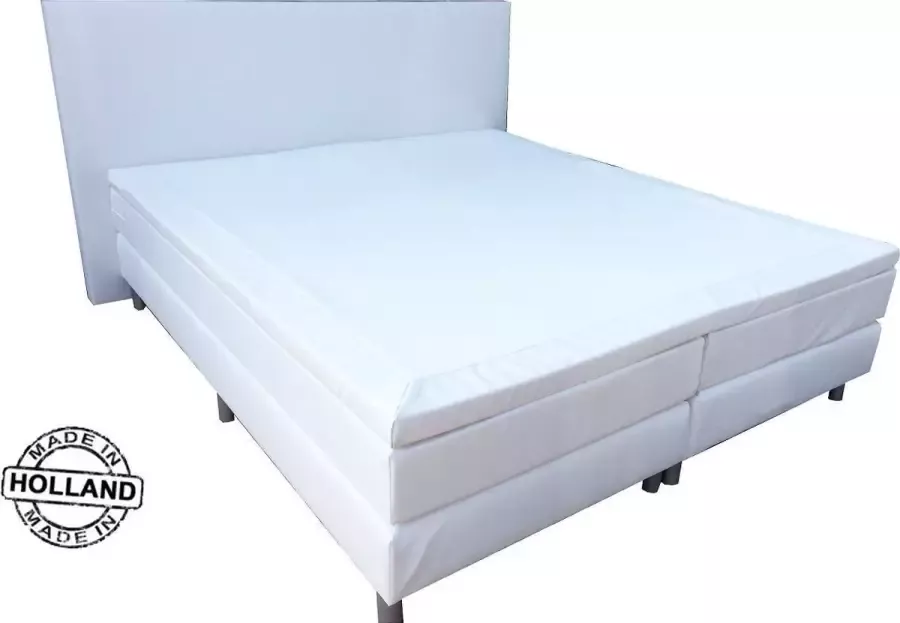 Slaaploods.nl Anda Boxspring inclusief matras 120x210 cm Kunstleer Wit