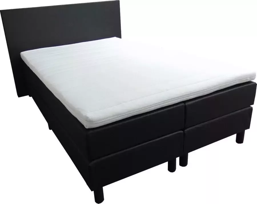 Slaaploods.nl Anda Boxspring inclusief matras 140x210 cm Kunstleer Zwart