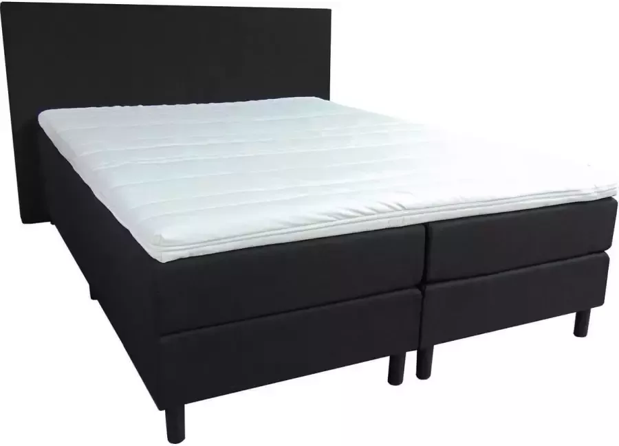 Slaaploods.nl Anda Boxspring inclusief matras 180x220 cm stof Zwart