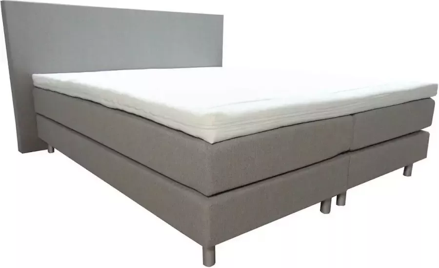 Slaaploods.nl Anda Boxspring inclusief matras 90x200 cm stof Grijs