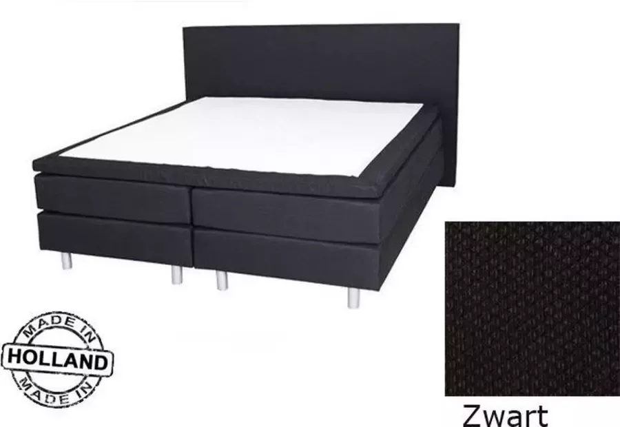 Slaaploods.nl Anda Boxspring inclusief matras 90x220 cm stof Zwart