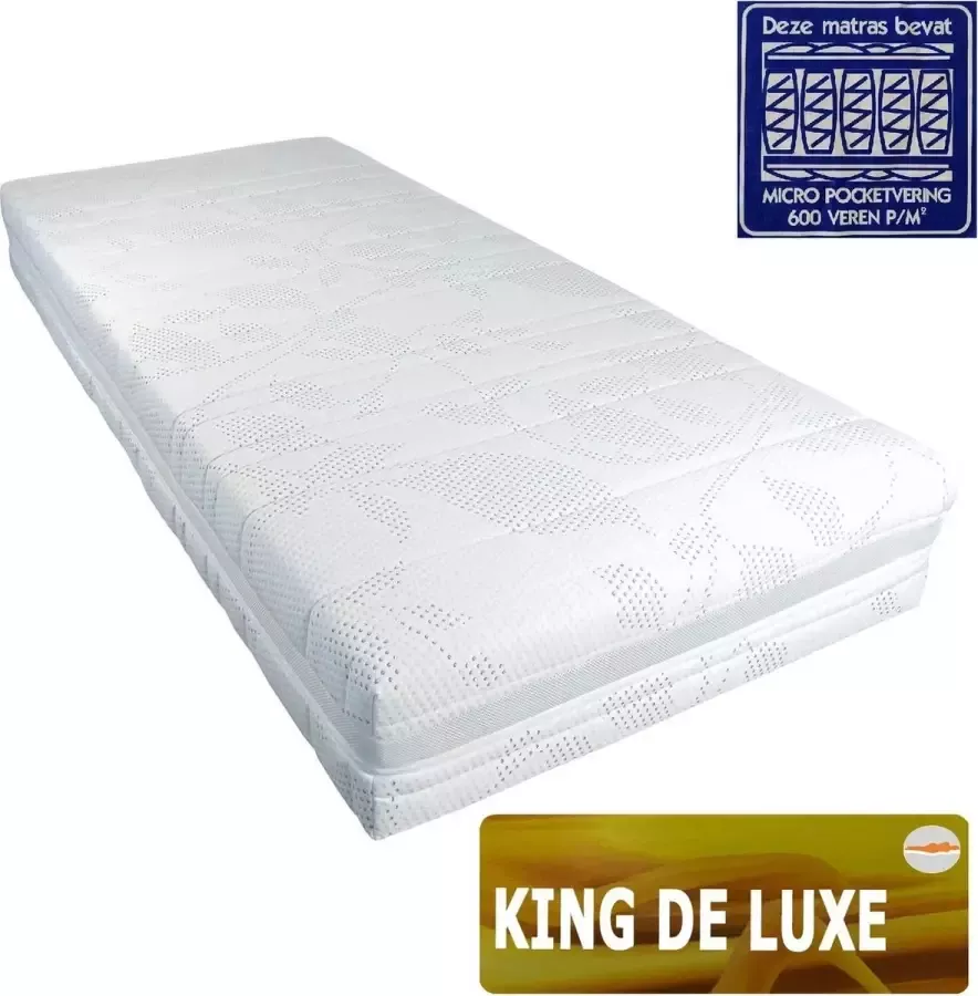 Slaaploods.nl King de Luxe Micro Pocketvering Matras Latex Afdeklaag 100x190x25 cm Hard