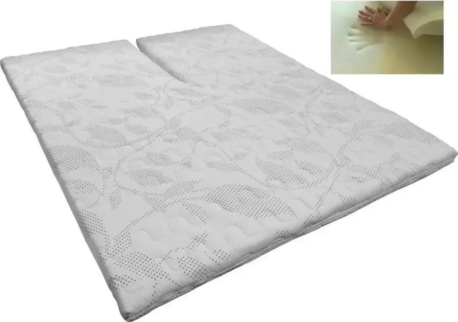 Slaaploods.nl Splittopper Traagschuim Deluxe 180x220x8 cm Wit - Foto 1