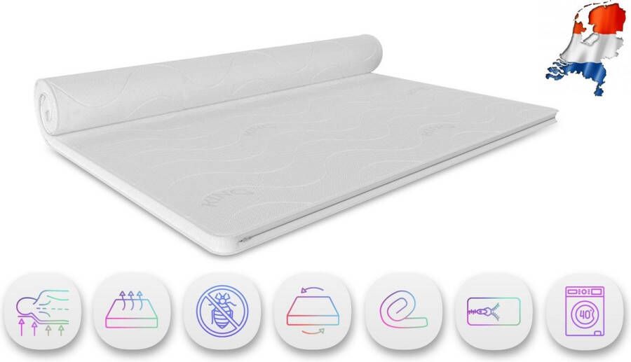 Slaapspecialist Ralph Klaassen Rayon-All-Season-Topdek-Topper-Matras-Latex-Koudschuim- HR58-Tencel-Bamboe-100x190cm-Dikte 11 cm