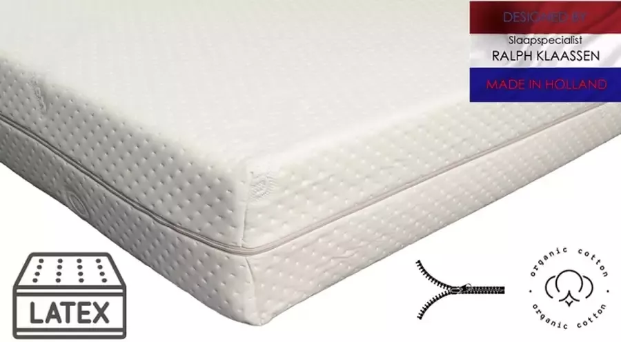 Slaapspecialist Ralph Klaassen Topdek Bio Matras Topper Biologisch Latex 9 cm 110 x 210 cm