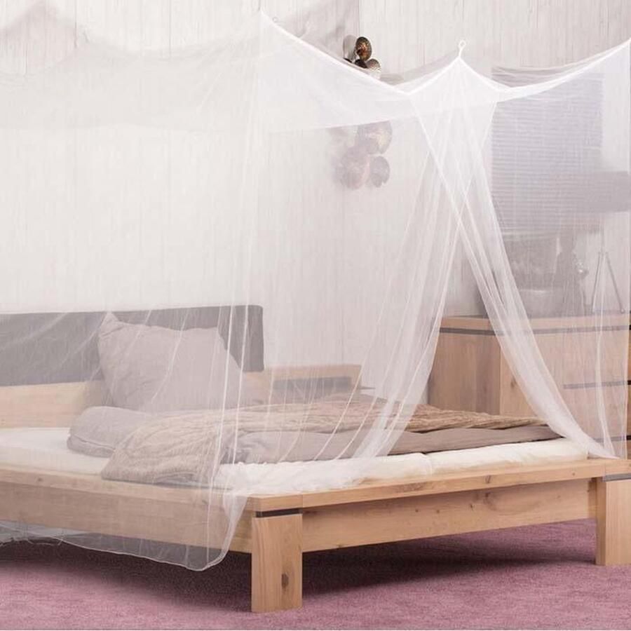 Slaaptextiel Rechthoekige Klamboe 2-Persoons – Lichtgewicht & Wasbaar Muskietennet – Effectieve Muggenbescherming voor Bedden Thuis Vakantie en Camping – Ideale Reisklamboe Tegen Insecten