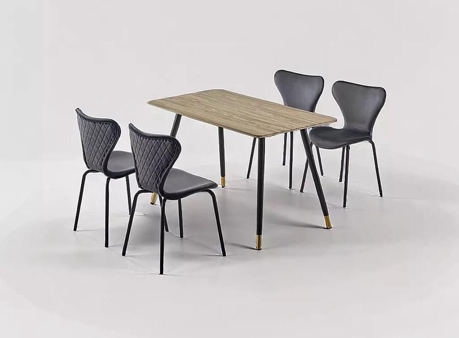 Sleekinterior COMBINATIE DEAL Femme Vlinderstoelen Grijs in set van 4 + Maki Eettafel Direct Leverbaar