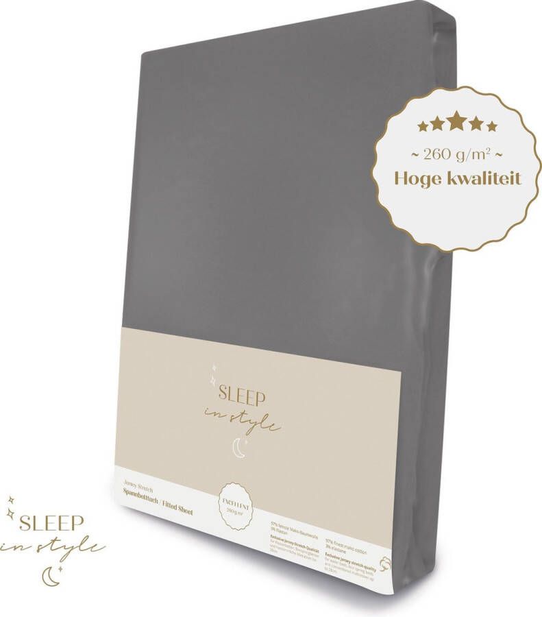 Sleep in Style Hoge hotelkwaliteit Jersey Hoeslaken voor Matras 100x220 cm (tot 40 cm hoogte) – 260 grams -Champagne Creme