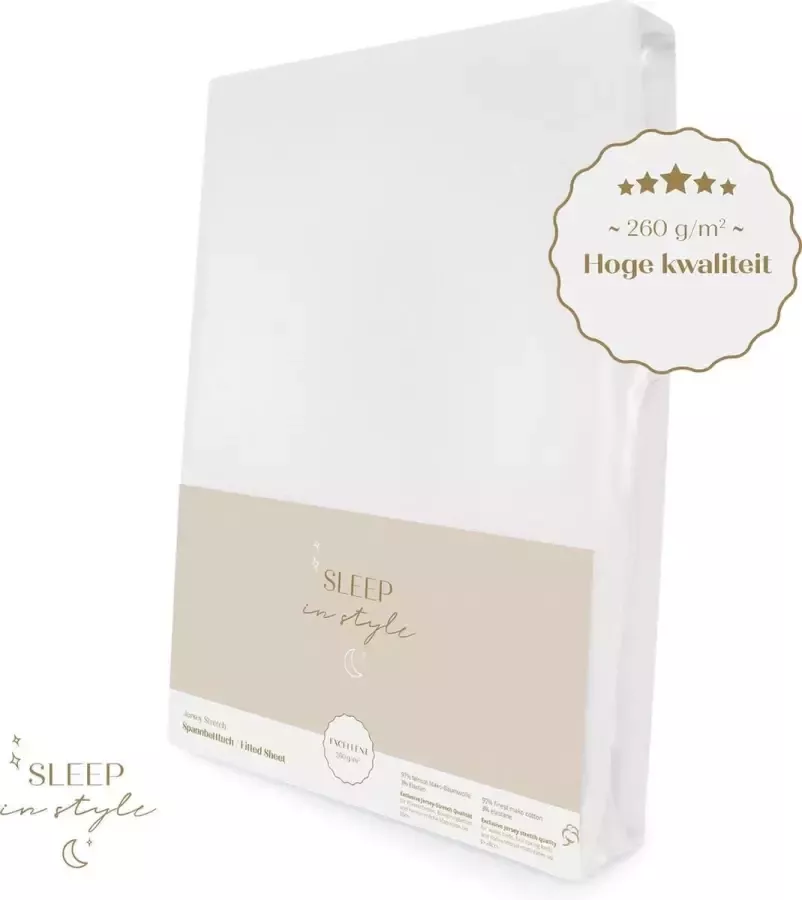 Sleep in Style Hoge hotelkwaliteit Jersey Hoeslaken voor Matras 180x200 t m 200x220 cm (tot 40 cm hoogte) – 260 grams -Donkergrijs - Foto 2