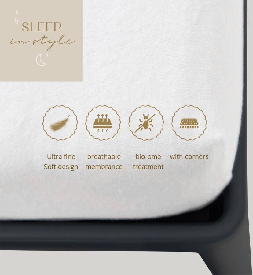 Sleep in Style Molton hoeslaken |Matrasbeschermer|90x200 cm eenpersoonsbed Extra dik en zacht 200grams m2 Vochtabsorberend en ademend anti-allergeen tot 30 cm hoekhoogte