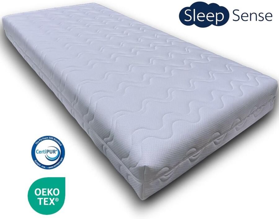 Sleep Sense matras 80x200 circa 14 cm Koudschuim Hybride HR50 premium afritsbare hoes Anti Allergie- Oekotex Certipur gecertificeerd Gratis levering
