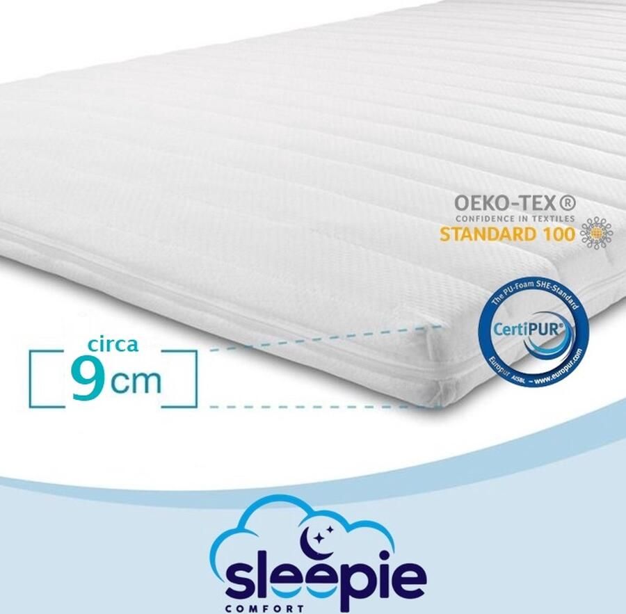 Sleepie Comfort Topmatras 80x190 Topper HR Koudschuim Medium hardheid Hybrid Topdekmatras circa 9 cm Afritsbaar Wasbaar Tijk Orthopedisch Anti-allergisch Topper Hotel XL Anti Bacterieel CertiPUR en Okoetex gecertificeerd - Foto 2