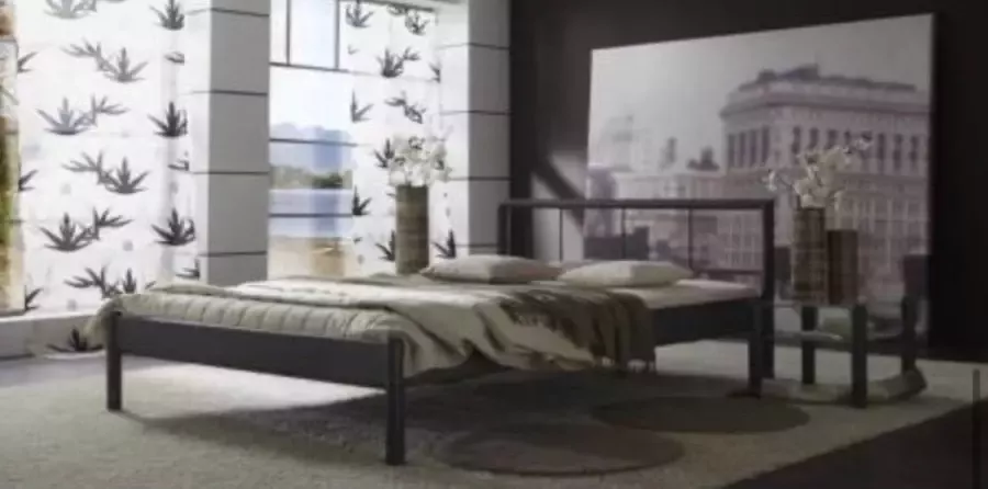 Sleepking Bedframe Bedkader Piruma 90x200 Zwart metaal Zonder lattenbodem