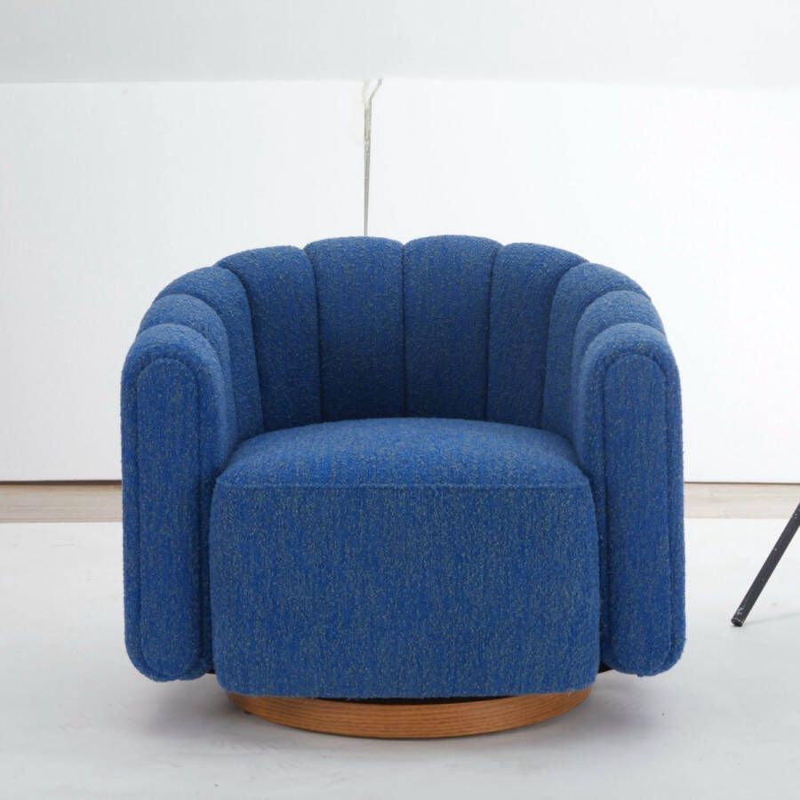 Sleepking Fauteuil Draaifauteuil Freya 100% linnen Bouclé Blauw